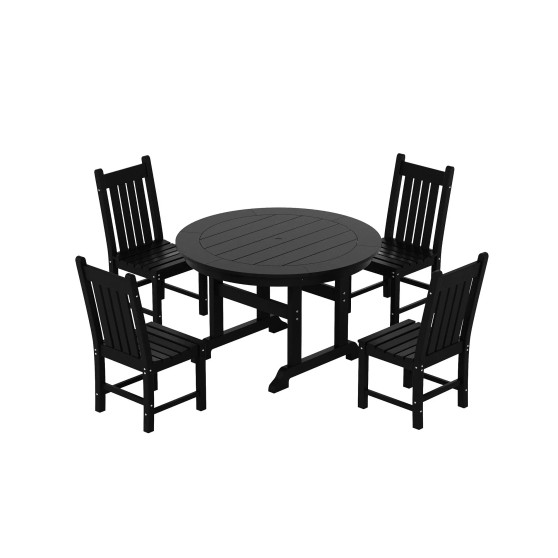 5 Piece Outdoor Patio Dining Set Outdoor Round Table and Chair Set