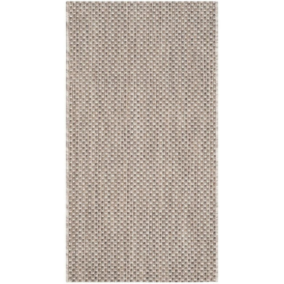Courtyard Beige and Brown 2'7" x 5' Sisal Weave Outdoor Area Rug