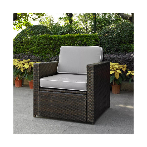 Palm Harbor Outdoor Wicker Arm Chair With Cushions