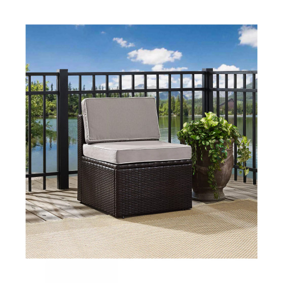 Palm Harbor Outdoor Wicker Corner Chair With Cushions