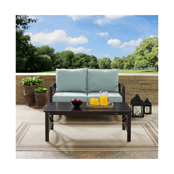 Kaplan 2 Piece Outdoor Seating Set With Cushion - Loveseat, Coffee Table