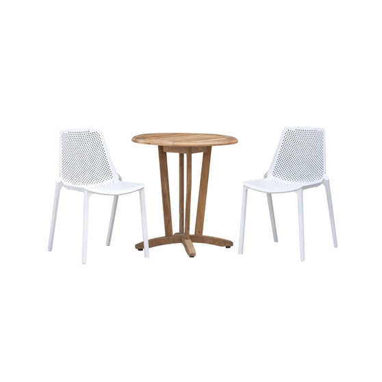 3 Piece Patio Bistro Set Round