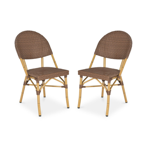 Louisa Set of 2 Indoor/Outdoor Wicker Side Chairs