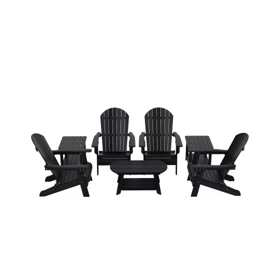 7-Piece Outdoor Folding Adirondack Chair Conversation Set