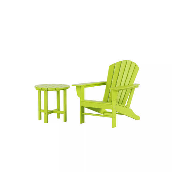 Outdoor Adirondack Chair with Round Side Table