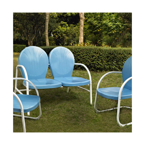 Griffith 3 Piece Metal Outdoor Conversation Seating Set - Loveseat And 2 Chairs