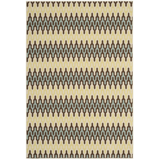 Hampton Light Blue and Green 2'7" x 5' Outdoor Area Rug