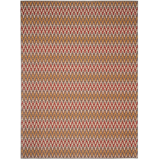 Hampton Dark Gray and Rust 8' x 11' Outdoor Area Rug