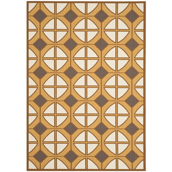 Hampton Camel and Ivory 4' x 6' Outdoor Area Rug