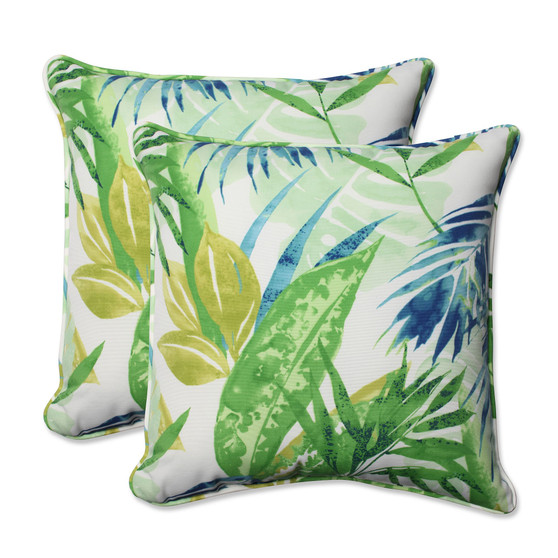 Soleil Blue/Green 18.5" Throw Pillow, Set of 2