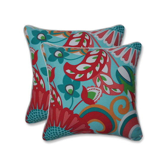 Sophia Floral 16" x 16" Outdoor Decorative Pillow 2-Pack