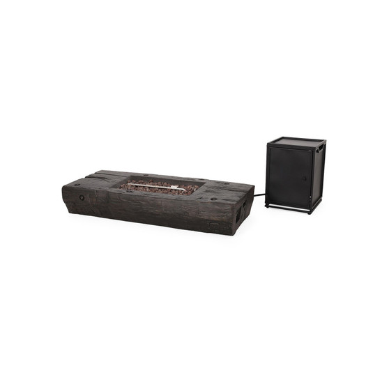 Costa Outdoor Rectangular Fire Pit with Tank Holder