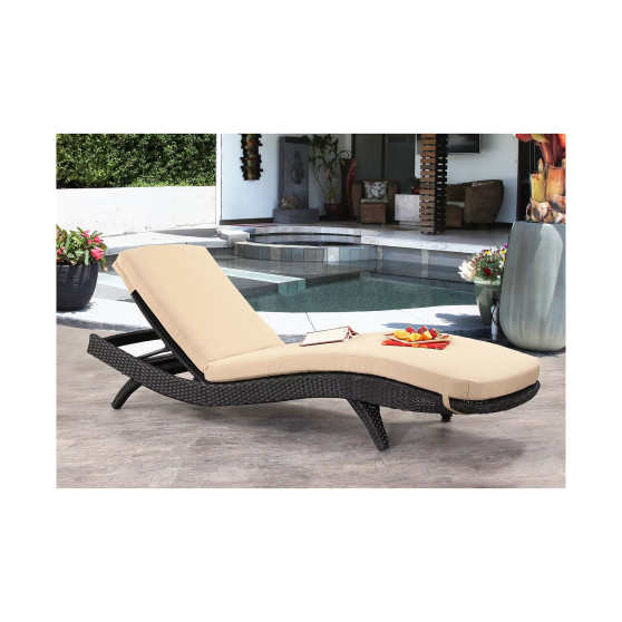 Messura Outdoor Wicker Adjustable Chaise Lounge w/Cushion