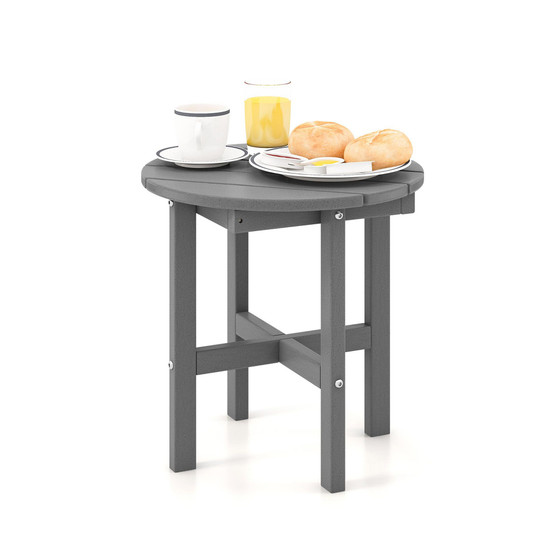 Patio 18'' Adirondack Round Side Table All Weather HDPE End Table Outdoor