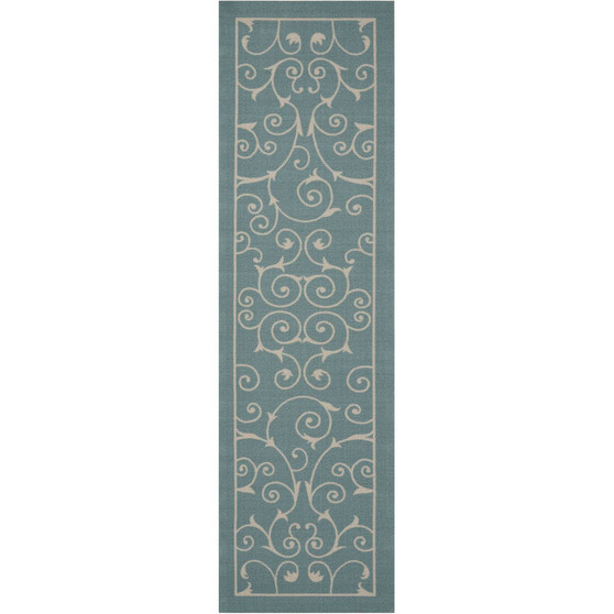 Backyard BAC019 Mist 2'3" x 8' Runner Rug