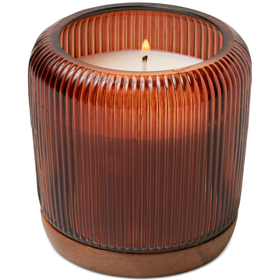 Firefly Gem Fluted Glass Autumn Musk Candle, 10 oz.