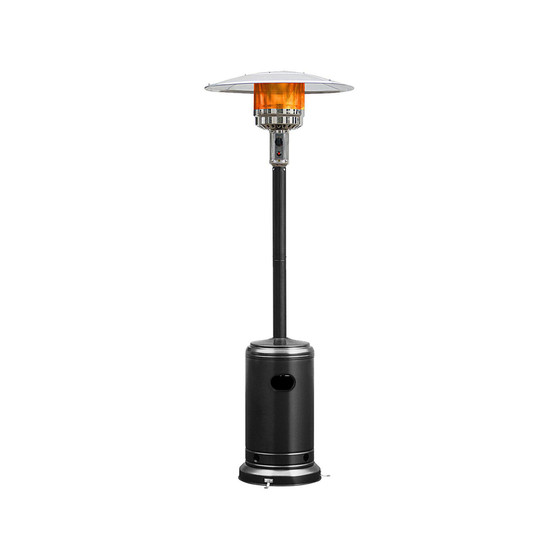 48000 BTU Propane Patio Heater Standing LP Gas Steel W/ Wheels Black
