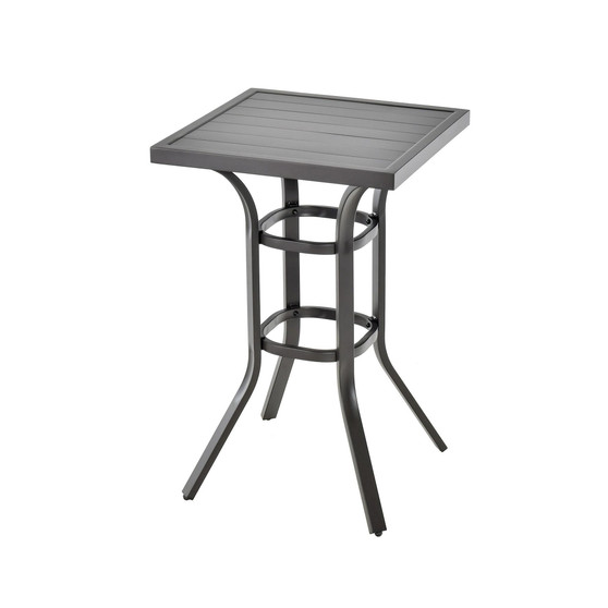 24'' Patio Bar Height Table with Aluminum Tabletop & Adjustable Footpads Balcony