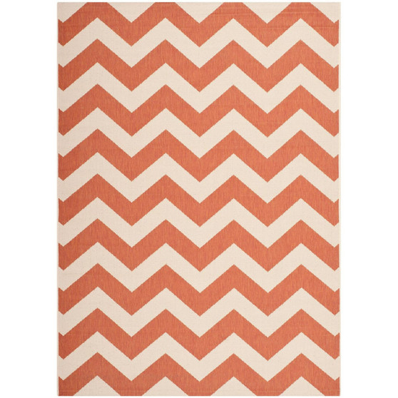Courtyard Terracotta and Beige 5'3" x 7'7" Outdoor Area Rug