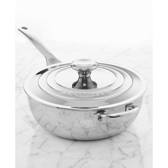 Stainless Steel 3.5-Qt. Covered Saucier Pan
