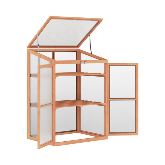 Wooden Cold Frame Greenhouse Planter Box, Herb, Vegetable Gardening