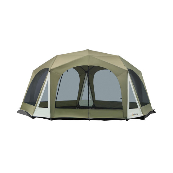 20 Person Camping Tent, Outdoor Tent with 2 Doors, Screen Room, Family Dome Tent for Hiking, Backpacking, Traveling, Easy Set Up, Army Green