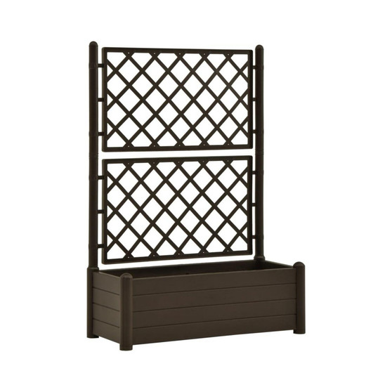Garden Planter with Trellis 39.4"x16.9"x55.9" PP Mocha