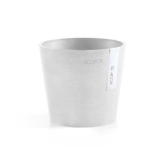 Amsterdam Round Plastic Flower Pot, Pure White, 5"