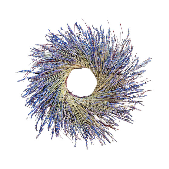 Dried Lavender with Twing Base Fresh Spring Wreath, 20"