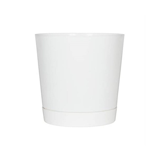 Full Depth Cylinder Pot, White, 12 Inch