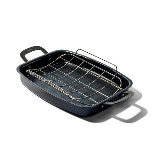 Obsidian Carbon Steel Roaster Pan & Rack