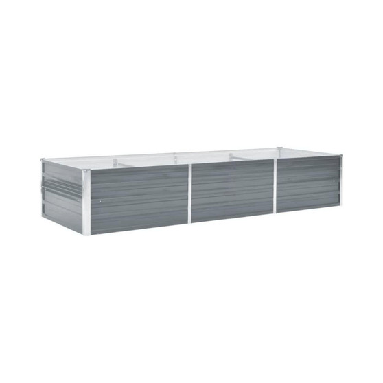 Garden Raised Bed Galvanized Steel 94.5"x31.5"x17.7" Gray