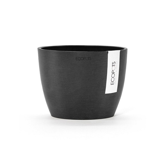 Stockholm Round Plastic Flower Pot, Dark Grey, 6"
