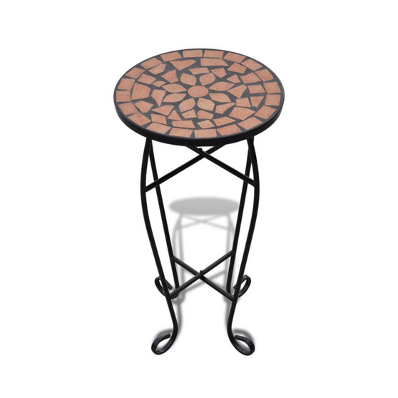 Mosaic Side Table Plant Table Terracotta