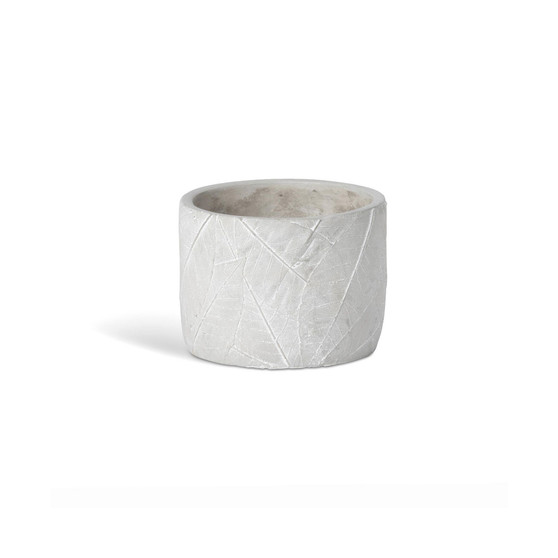 Leaf Embossed Cement Pot Medium