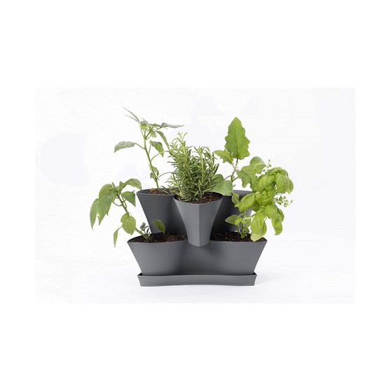 Collins Modular 2-Tier Multi-Level Vertical Herb Planter, Charcoal