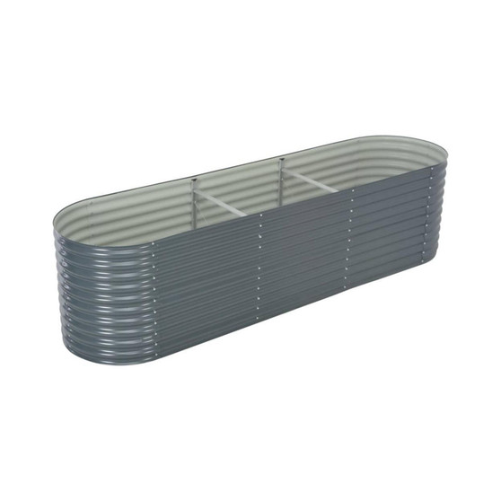 Garden Raised Bed 126"x31.5"x31.9" Galvanized Steel Gray