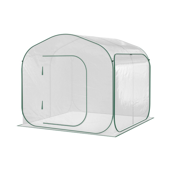 Instant 7' x 6' Backyard Pop-Up Greenhouse, Portable for Plants, White