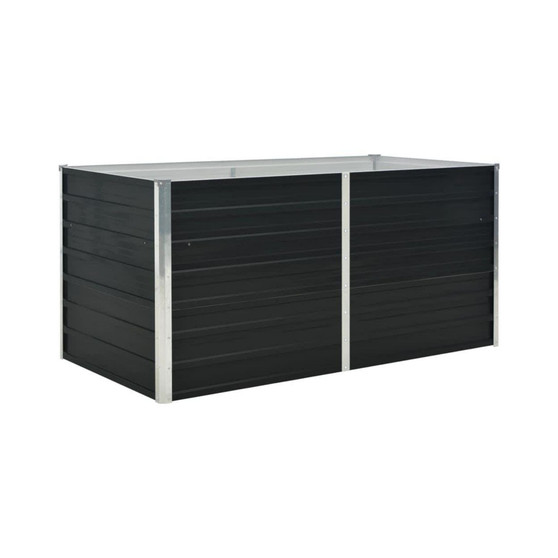 Raised Garden Bed Anthracite 63"x31.5"x30.3" Galvanized Steel