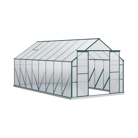 16' x 8' Polycarbonate Walk-in Garden Greenhouse Kit Clear