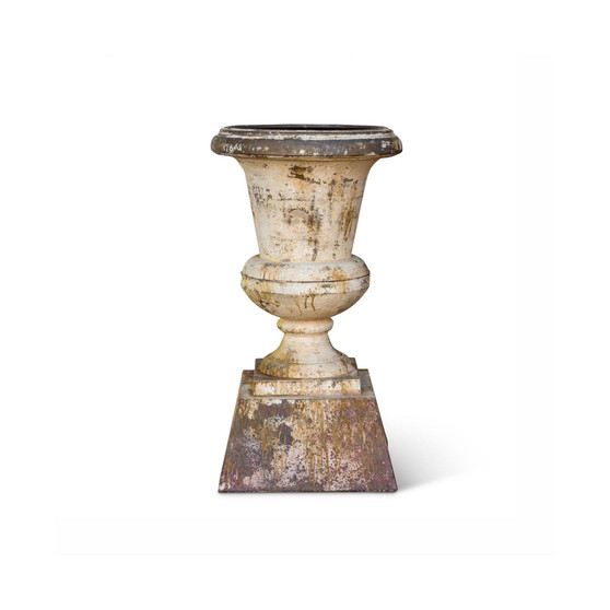 Aged Metal Entry Urn