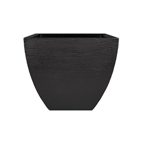 MSQ20BK Modern Planter Short Square Black - 20in x 16in