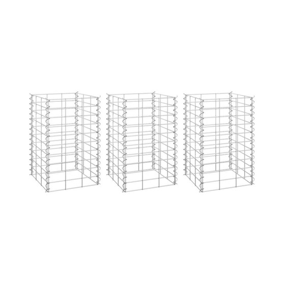 Gabion Raised Beds 3 pcs 11.8"x11.8"x19.7" Iron