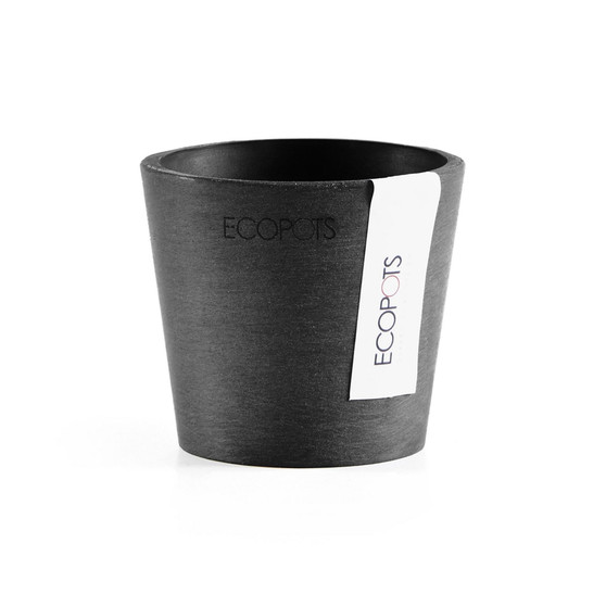 Amsterdam Round Plastic Flower Pot, Dark Grey, 3"