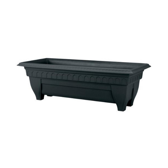 Plastic 1427BK Azura Rectangle Patio Planter Black
