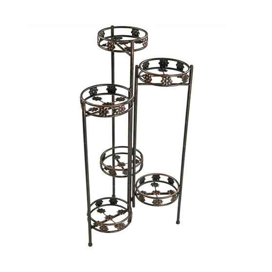 Bronze Steel 6-Tier Staggered Folding Plant Stand - 45 in