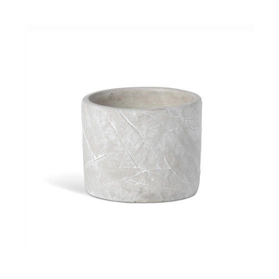 Leaf Embossed Cement Pot Large
