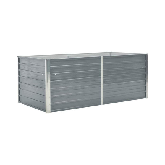 Raised Garden Bed 63"x31.5"x17.7" Galvanized Steel Gray