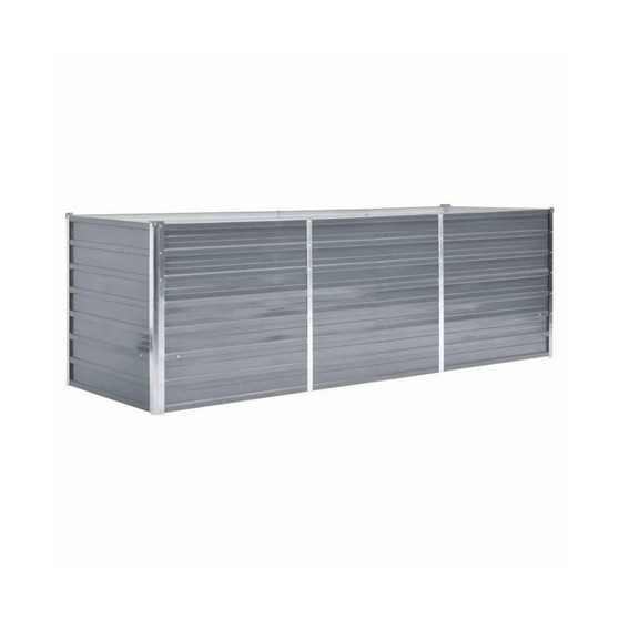 Garden Raised Bed Galvanized Steel 94.5"x31.5"x31.3" Gray