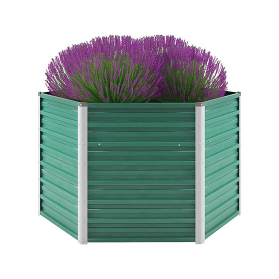 Garden Raised Bed Galvanized Steel 50.8"x50.8"x31.3" Green